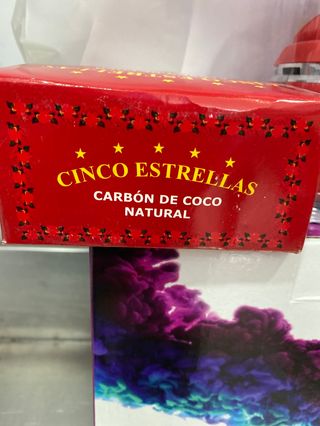 Carbón de Coco Natural Cinco Estrellas .