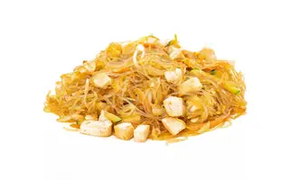 618 Spaghetti di soia cinesi saltati con pollo, verdure