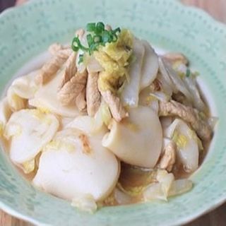 蔬菜年糕Pasta de arroz con verdura china 