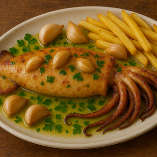Calamar al Aceite de Oliva con Ajos