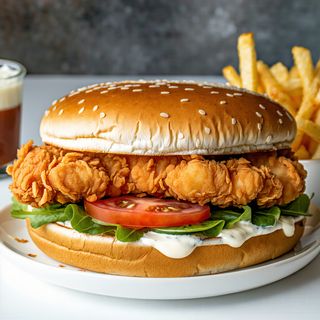 Crispy sendvič + pomfrit + Coca-Cola + waffle