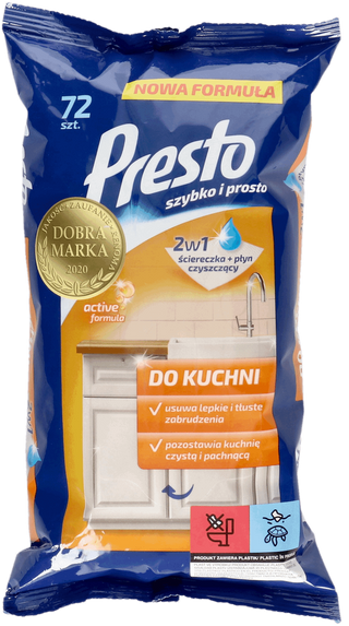 Ściereczki do czyszczenia kuchni Presto(30szt.). 0.14кг