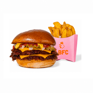 COMBO| Double Cheese Beef Burger, Fries Crispers