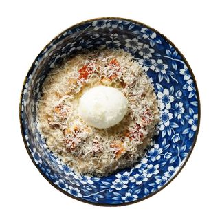 Вівсяна каша з копченим вугрем та грибами (380г)