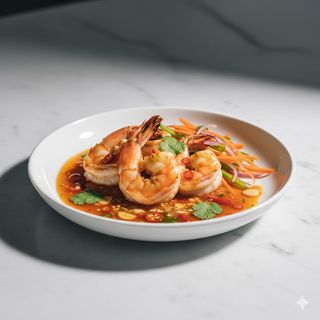 Gamberoni alla piastra con salsa thailandese