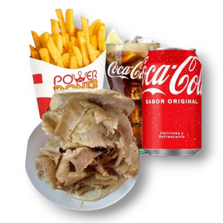 Menú Doner Kebab Sólo carne con Patata dentro 