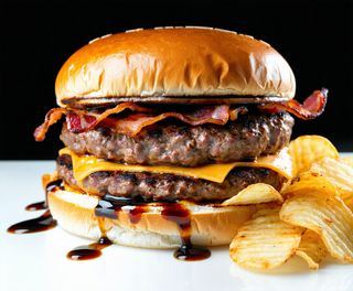 Lamb Guinness burger