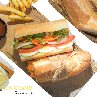 Sandwich Œuf Bouilli Pain chaud