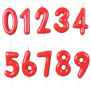 Velas de cumpleaños numéricas de color rojo 