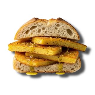 Panino al sesamo con panelle