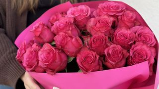 Bukiet Amarantowych Róż M, 15 szt