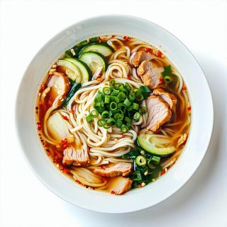 31. Zuppa di la mian con verdure e carne di maiale
