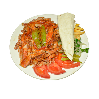 Донер  с курицей на тарелке