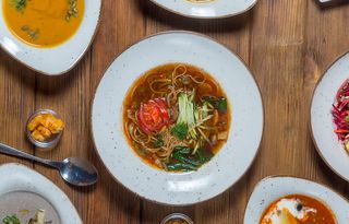 Острый имбирный суп с грибами