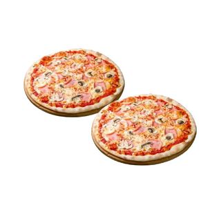 2 Pizzas Familiares Con Ensalada Mixta Y Postre Para Dos Personas