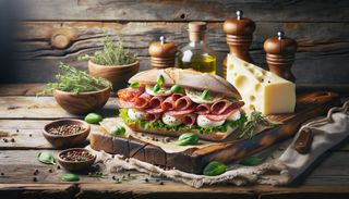 Sandwich salam dulce și mozzarella