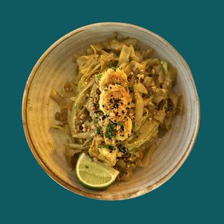 Wok De Pad Thai Al Curry Y Gambas. SIN GLUTEN