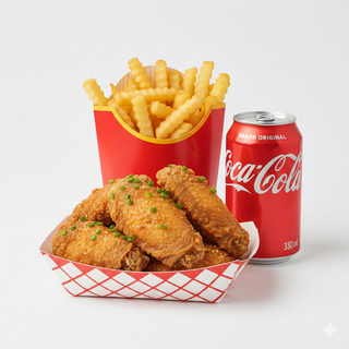 Menú Alitas De Pollo Fritas (6 Uds.)