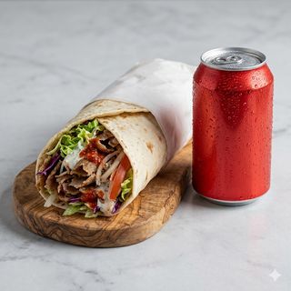 Menù rotolato kebab e Coca-Cola Lattina 330 ml