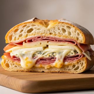 Panino 4 formaggi + crudo
