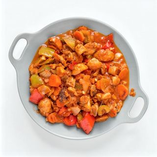 Mushroom karahi - basmati riža