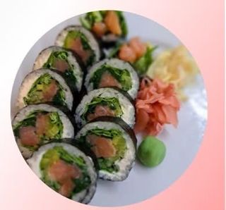 Futo-maki z  łososiem 10 szt