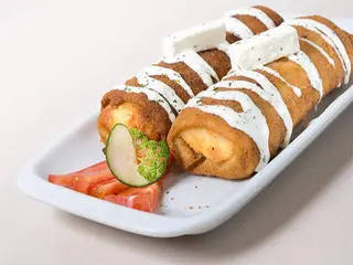 Kulen spicy sausage and cheese pancake