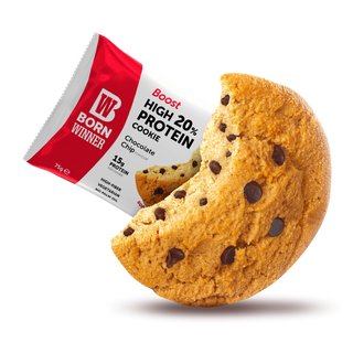 Born Winner პროტეინის ორცხობილა ბუსტი შოკოლადის ჩიფსი 75გ.