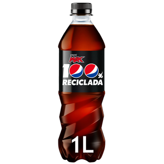 Pepsi Zero Refresco de Cola sin Azúcar Botella 1 Litro