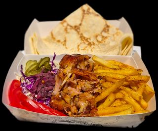 Shaorma de pui la farfurie