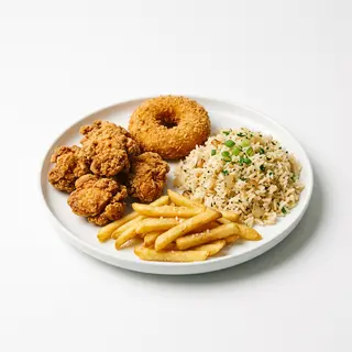 Frango Frito Crocante com Donut de Mozzarella