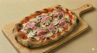 Pinsa Prosciutto e funghi
