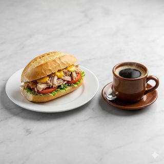 Pan Con Pollo Y Café Perú (250 Ml.)