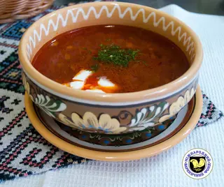 Борщ пісний та сметана(400г)