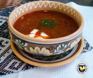Борщ пісний та сметана(400г)
