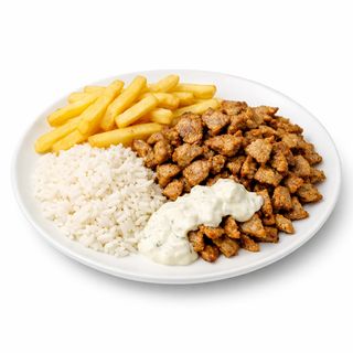 Plato De Arroz Con Carne Y Patatas