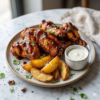 Alitas Con Papas