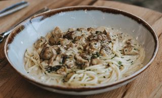 Espaguetis Con Hongos