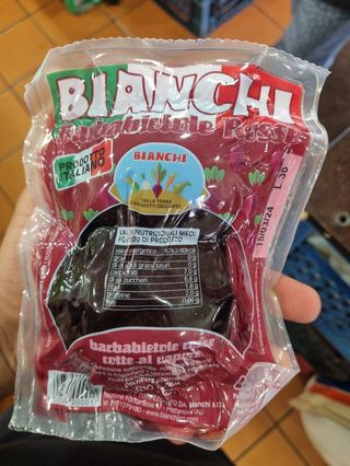 Barbabietola confezionata
