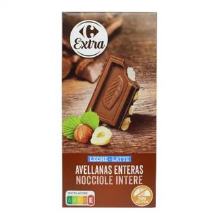 Chocolate Con Leche 25% Avellana Carrefour 200 Gr.