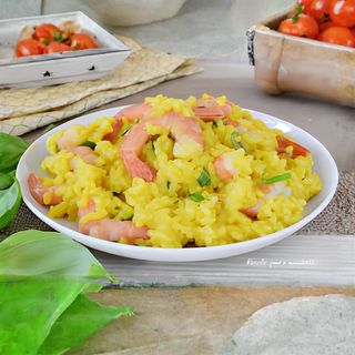 Risotto con zafferano e gamberetti