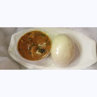 Mini Bowl of Ogbono Soup and Semo