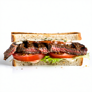 Bocadillo De Pepito De Ternera Plancha Con Tomate Natural