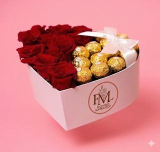 Box Surprise Roses & Ferrero