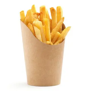 CARTOCCIO DI PATATINE FRITTE CON BUSTINA DI KECTUP E BUSTINA DI MAIONESE