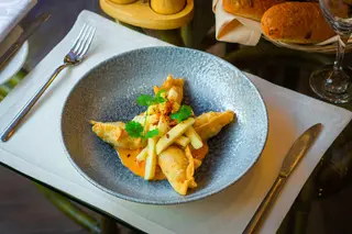 Gyoza crocantă cu crevete