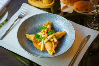 Gyoza crocantă cu crevete