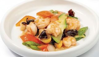 210 Gamberi con verdure miste