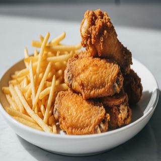 Menú alitas de pollo (6 uds.)