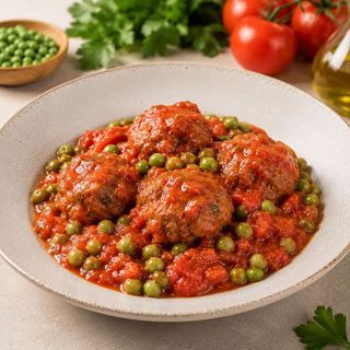 Polpette al Sugo e Piselli